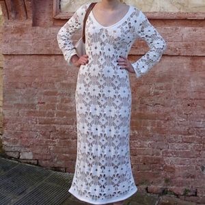 TWIN SET crochet maxi dress